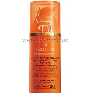 Антивозрастной солнцезащитный крем для лица Collistar Speciale Abbronzatura Perfetta Global Anti-Age Protection Tanning Face Cream SPF 30