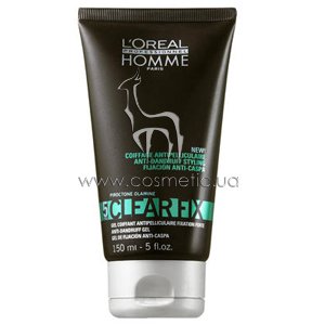 Мужской гель для укладки волос суперсильной фиксации L'Oreal Professionnel Homme Clear Fix Anti-Dandruff Gel